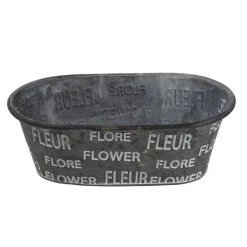 Neu ⌛ Greemotion Pflanzschale Metall Flower Prägung 29x16x10cm ShabbyChic Pflanzkübel Pflanzkorb 🤩