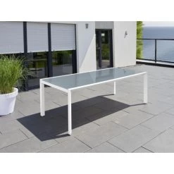 Blitzangebot 😀 Gartentisch Stockholm Greemotion Alu Weiß / Glas 210x100cm 😀 -Günstiges Greemotion Geschäft unnamed file 1038
