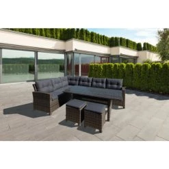 Bester Verkauf 🎉 Greemotion Lounge Set Tessin, PE-Geflecht 5-teilig Grau Kunststoff 😉 -Günstiges Greemotion Geschäft unnamed file 329