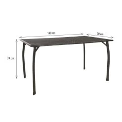 Aktion 😍 Greemotion Gartentisch Tisch Toulouse 140 X 74 X 90 Cm Grau Metall 🔔 -Günstiges Greemotion Geschäft unnamed file 573