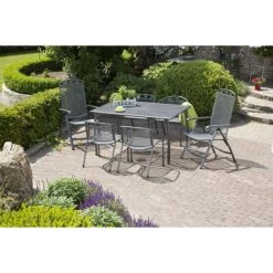 Aktion 😍 Greemotion Gartentisch Tisch Toulouse 140 X 74 X 90 Cm Grau Metall 🔔 -Günstiges Greemotion Geschäft unnamed file 576