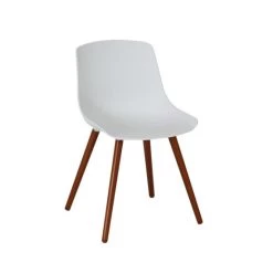 Coupon 🥰 Greemotion Stuhl Halifax Mit Holzbeinen, Designerstuhl Mit Kunststoffschale, 52 X 81 X 58 Cm, Für Garten Und Haus, Belastbarkeit 110 Kg, In Weiß 🔥