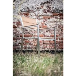 Aktion 🎉 Greemotion Stapelsessel San Diego, Teakholz/Edelstahlgestell, 53 X 84 X 56 Cm, Sitzhöhe 45 Cm, Gebürstete Optik, Naturbelassene Holzoptik, Max. 110 Kg 🔥 -Günstiges Greemotion Geschäft unnamed file 644