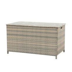 Bestes Angebot ⭐ Greemotion Auflagenbox / XXL Kissenbox Manila Polyrattan Grau 134x79x75cm ✔️