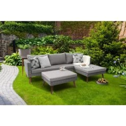 Bestpreis 🥰 Greemotion Lounge Set Gomera 3-tlg., Inkl. Kissen, Aus Aluminium/Kunststoffgeflecht Verstellbare Kopfstütze, Max. Belastbarkeit 110 Kg, In Grau ✔️ -Günstiges Greemotion Geschäft unnamed file 949